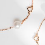 【送禮推薦】A'jane 18K玫瑰金 珍珠之心手鍊 A052409-002, , large