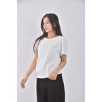 (M) zara鑽石拼接白色短袖上衣二手衣, , large