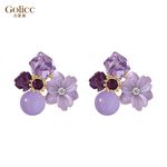 【Gulicc】古莉可 耳環 紫色夢幻 貓眼耳釘, , large