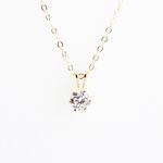 【Angel & Me】14KGF 包金 皇冠 6mm 瑞士單鑽 鑽石項鍊 生日禮物, , large
