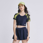 莫妮娜 台灣製 少女短版二件式泳衣 設計款 限量發行, , large
