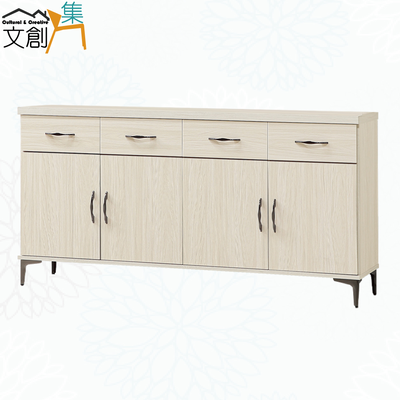【文創集】瑞秋5.4尺四門四抽低餐櫃(客約商品)