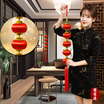 小紅燈籠7.5cm新年吊飾2入3組#102(新春過年掛飾/流蘇開運掛飾/開運招財/入厝/新婚室內裝飾掛件), , large