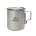 【純鈦馬克杯】425ml 咖啡杯 加熱杯墊 環保杯 鈦杯 露營 , , large