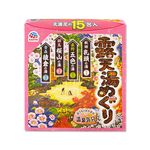 [日日好物]日本Earth地球製藥-日本巡禮碳酸浴鹽溫泉泡澡粉入浴劑30gx15包/盒-露天湯(粉)(4種療癒香氣湯色,放鬆暖身泡溫泉湯包,透明湯白濁湯沐浴劑,便攜獨立包裝), , large