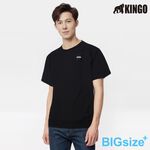 KINGO-大尺碼-男款 重磅圓領T恤-黑/墨綠-443101, , large