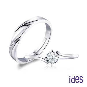 [ides愛蒂思] 精選10分F/VS1八心八箭完美EX車工鑽石對戒結婚戒/摯愛對戒 (戒圍請於訂單備註)