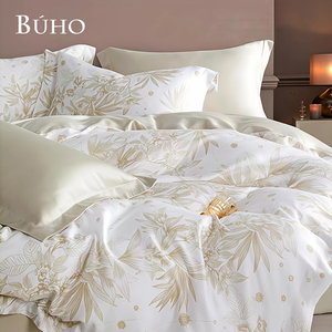BUHO "Lingxiang" 60-count 100% TENCEL pure Tencel full-covered cotton dual-purpose quilt winter bag set - double