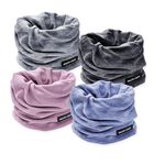 美麗佳人圍脖 雪花絨圍脖 花紗圍脖 素色頭巾 保暖圍巾 加絨頭巾 圍脖 MC-LO02【 旺達棉品】, 雪花絨灰3, large