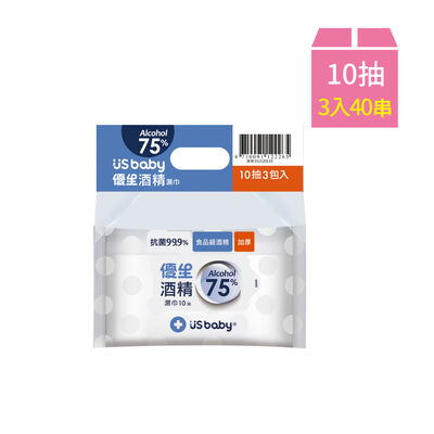 優生酒精濕巾10抽3入(厚75-40入
