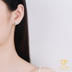 【CF鑽飾】耳環 天然淡水珍珠X莫桑鑽《清霧》6mmx26.4分, , large