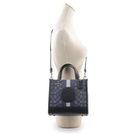 COACH Dempsey Tote 22 緹花拼皮革二用托特包/單寧藍/午夜藍, , large