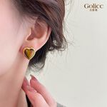 【Gulicc 】古莉可 耳環 法式美拉德愛心耳環, , large