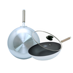 【hokua】Japan-made SenLenFan light Non-stick wok 32cm with glass lid / metal spatula applicable, , large