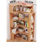 【樂樂】L型轉角簡約實用書櫃 書報架款原木5層60x102.5(實木書架 層架 置物架 收納架), , large