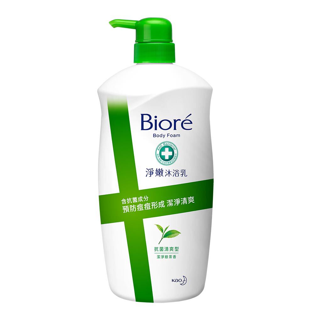 Biore淨嫩沐浴乳抗菌清爽型 潔淨綠茶香 1000g