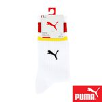 PUMA 男女款中筒襪1雙裝 彪馬 跳豹 男襪 女襪 襪子 運動襪 中筒襪 小腿襪 柔軟 棉質 高彈 耐磨 白紅 黑 白, , large