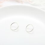 【Angel & Me】極簡 幾何 大 圓圈 光圈 一對 s925 純銀 耳環 耳夾 情人節 禮物, , large
