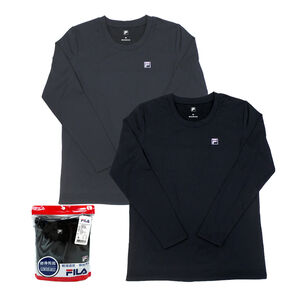 FILA女冬日暖感圓領長袖-XL(顏色隨機出貨)