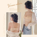 [夢巴黎] 一片式無痕半杯內衣 無鋼圈內衣 無肩帶內衣 平口內衣 無痕內衣 美背內衣 女生內衣 女內衣 內衣 胸罩, , large