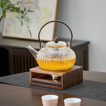 【CITY STAR】Bamboo walnut-colored warm tea warmer, , large