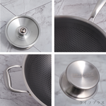 CLARE典鑽316不鏽鋼陶晶不沾炒鍋-30cm-單柄-附蓋-1支, , large