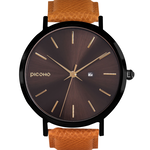 【PICONO】Cosmos collection brown metal dial leather strap watch / CO-9301, , large