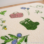 【Oka Japan】Japan-Made Recycled Printed Kitchen Mat 45×60cm – Green Path (Machine-Washable / 4mm Thick), , large