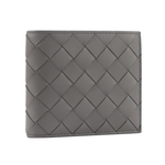 BOTTEGA VENETA 新款小牛皮編織對開8卡短夾/水泥灰, , large