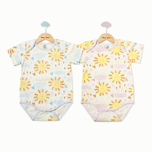 太陽嬰兒包屁衣短袖褲(6個月)-顏色隨機出貨
