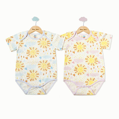太陽嬰兒包屁衣短袖褲(6個月)-顏色隨機出貨