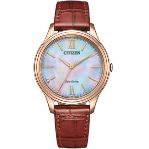 CITIZEN 星辰 光動能大三針時尚女錶 EM0419-11D