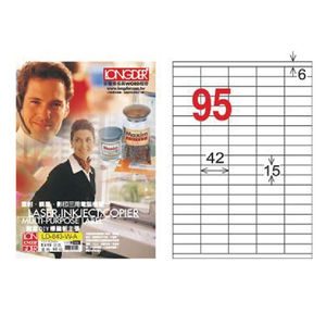 【龍德】LONGDER 三用電腦標籤 A4 95格 15*42mm 白色105張 3盒/組 LD-843-W-A(適用雷射、噴墨、影印)