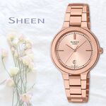 CASIO 卡西歐 SHEEN 奢華玫瑰金女錶 SHE-4559PG-4A, , large