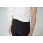 YOGA FLOW Twist Hem Shirt - 微透腰擺抓皺罩衫 - 香草白 White, , large