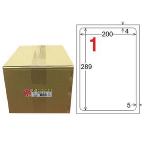 【龍德】LONGDER 三用電腦標籤 A4 1格圓角 200*289mm 可再貼 1000張/箱 LD-860-WR-B(適用雷射、噴墨、影印)