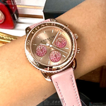 [星晴錶業]COACH手錶,38mm,CH00172玫瑰金色錶面玫瑰金錶殼粉紅真皮皮革錶帶款, , large