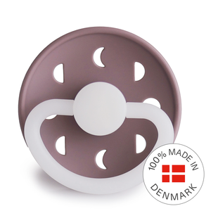 丹麥奶嘴 FRIGG Moon Phase Glow 夜光月亮系列 ｜SilkySoft™醫療級矽膠安撫奶嘴｜尺寸2 - Twilight Mauve Night