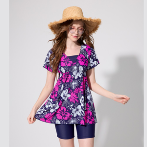 MONINA MIT  short sleeve Two-piece slimming series swimwear Plus Size -L