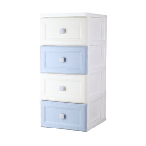 好室喵舒芙蕾無輪收納櫃四層-藍