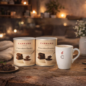 CARRARO Cocoa Powder Value Twin Pack C &ndash; CLASSIC Chocolate & HAZELNUT Chocolate Flavors ‼️ Free Mug Included ‼️