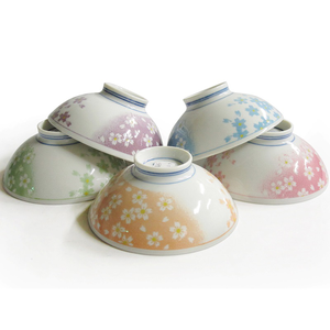 [豐名日本餐具] 4.0"飯碗禮盒組 櫻之戀五色入 / X04RB0-14-5
