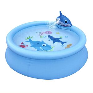 【Healgenart】可愛鯊魚歡樂泳池 大型噴水泳池