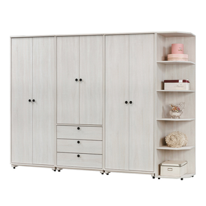 【唯熙傢俱】伊格鋼刷白9尺衣櫃