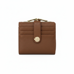 LEAFIN 經典卡片夾口金包-棕色 仕女 皮夾 女夾 卡片收納 人氣女用皮夾 女夾, , large