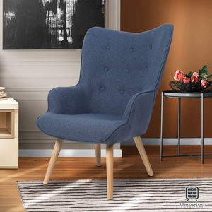 【Hampton 漢汀堡】伊斯頓北歐休閒單人沙發-寶石藍