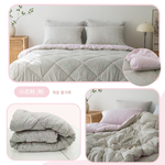 【寢室安居】韓國Songhwa 花語雙面蓬鬆厚款水洗被 冬被150X205CM-粉色(廣藏市場.韓國棉被.韓國被.四季被), , large