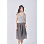 (S) woog質感無袖綠色洋裝二手衣, , large