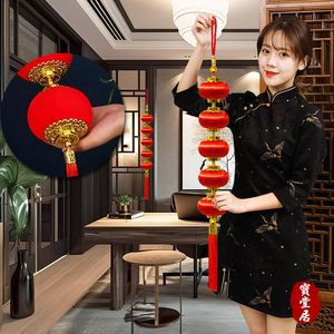 小紅燈籠8.5cm新年吊飾2入3組#117(新春過年掛飾/流蘇開運掛飾/開運招財/入厝/新婚室內裝飾掛件)