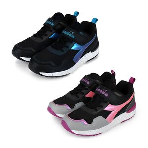 DIADORA迪亞多那 大童炫彩越野鞋 童運動鞋 童鞋 時尚 防潑水 寬楦 輕量 吸震 減壓 健康鞋墊 止滑 黑藍 黑粉